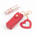 Mini Lipstick Holder Keychain with Heart Mirror