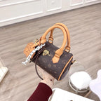 Korean-Style Mini Denim & Leather Bag