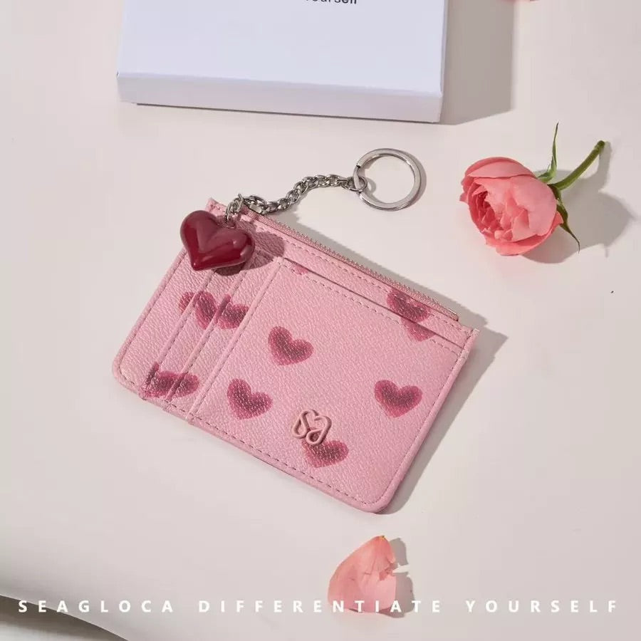 [SeaGloca] Heart-Print Card Holders
