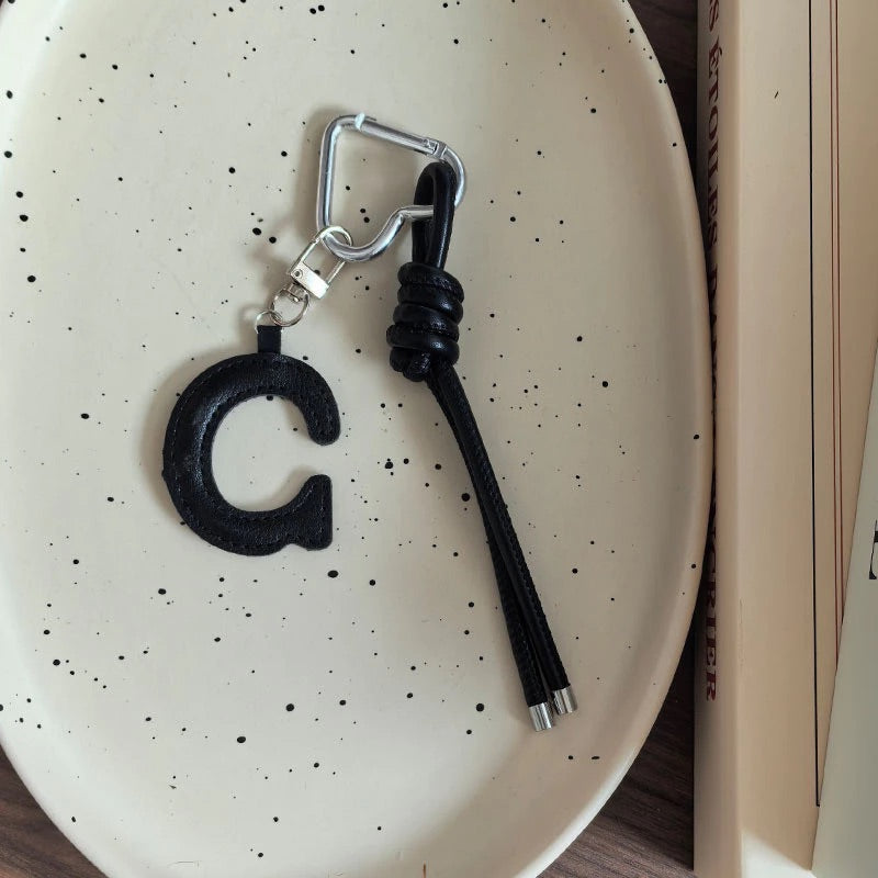 Leather Initial Charm