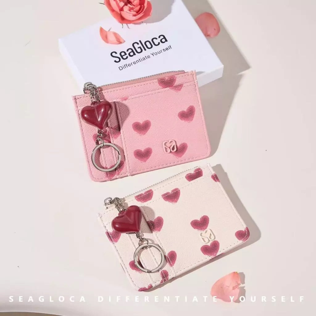 [SeaGloca] Heart-Print Card Holders