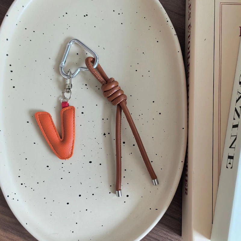 Leather Initial Charm