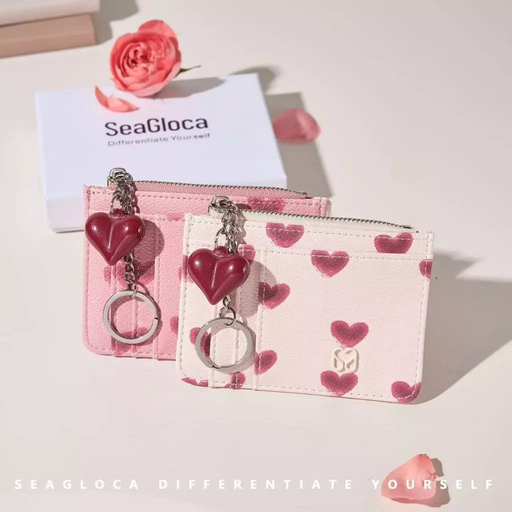 [SeaGloca] Heart-Print Card Holders