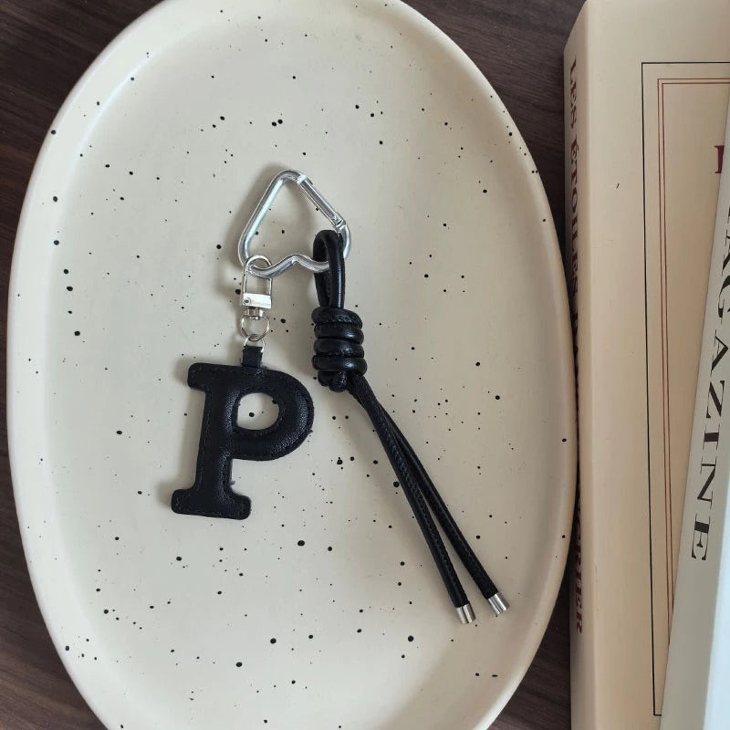 Leather Initial Charm